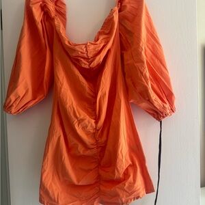 Orange Ruched Blouse
